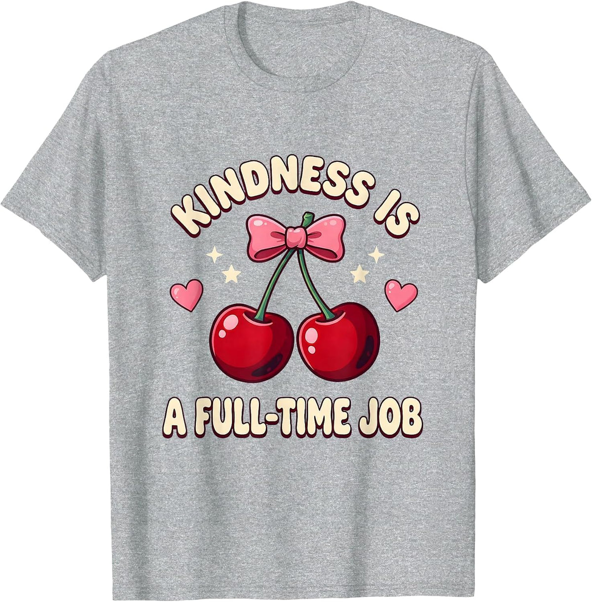 Men's Kindness Is A Full-Time Job Inspirational Design T-Shirt - Heather Grey