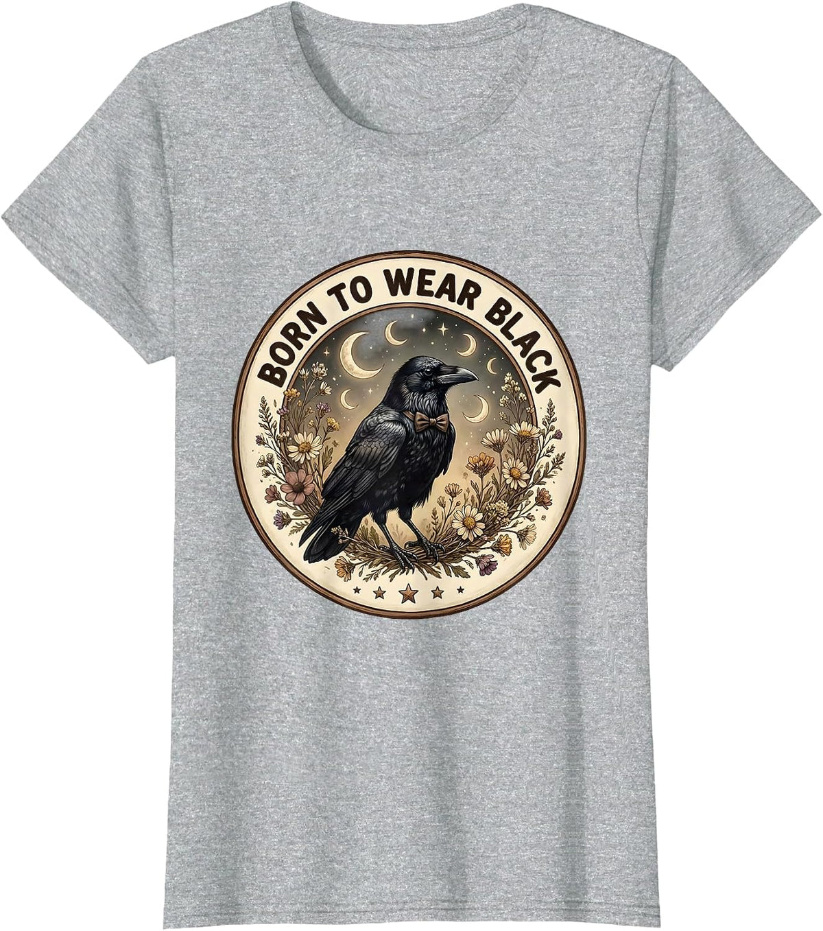 Born to Wear Black Tuxedo Graphic Design T-Shirt - Heather Grey