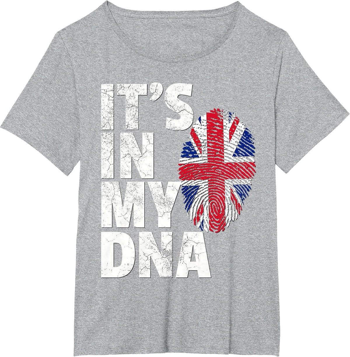 It's in My DNA British Flag England UK Britain Union Jack T-Shirt - Heather Grey