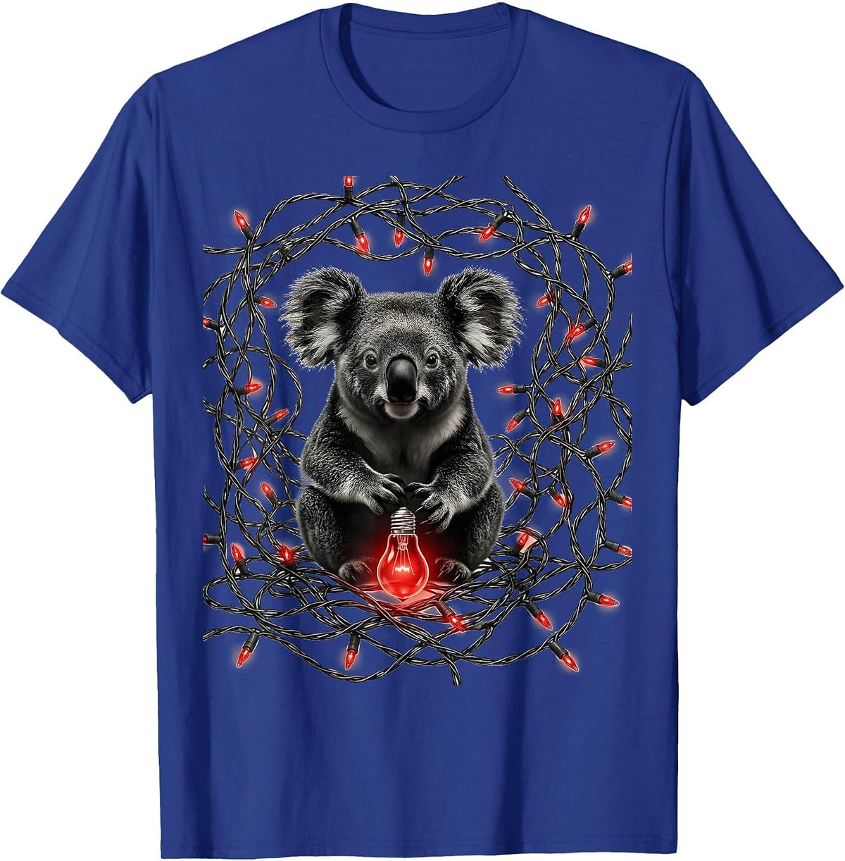 Men's Koala Holiday Lights Cute Australian Animal Gift T-Shirt - Royal Blue