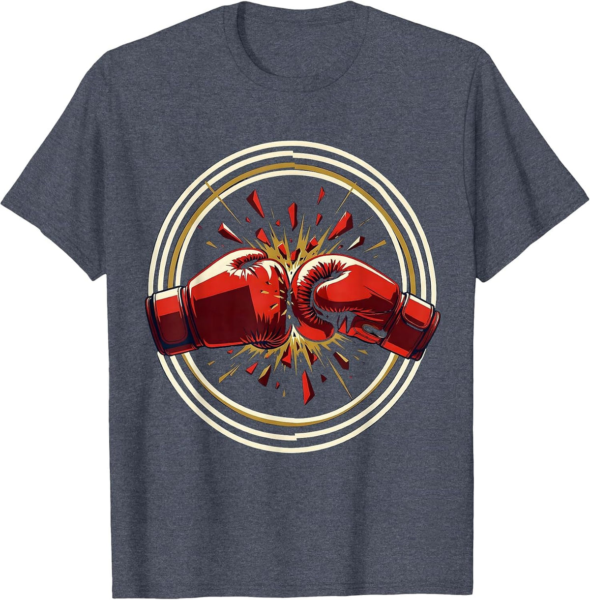 Boxing Gloves Clash Graphic Tee T-Shirt - Heather Blue
