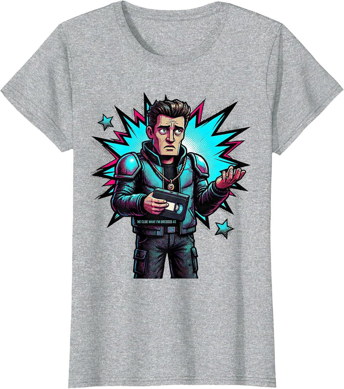 No Clue What I'm Dressed As Funny 80s Party Throwback T-Shirt - Heather Grey