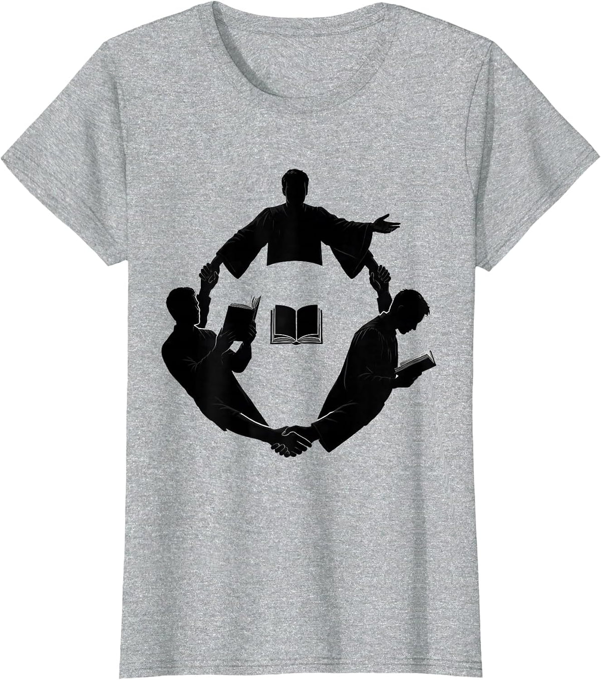 Women's Three Silhouettes Unity Circle Black History Month Heritage T-Shirt - Heather Grey