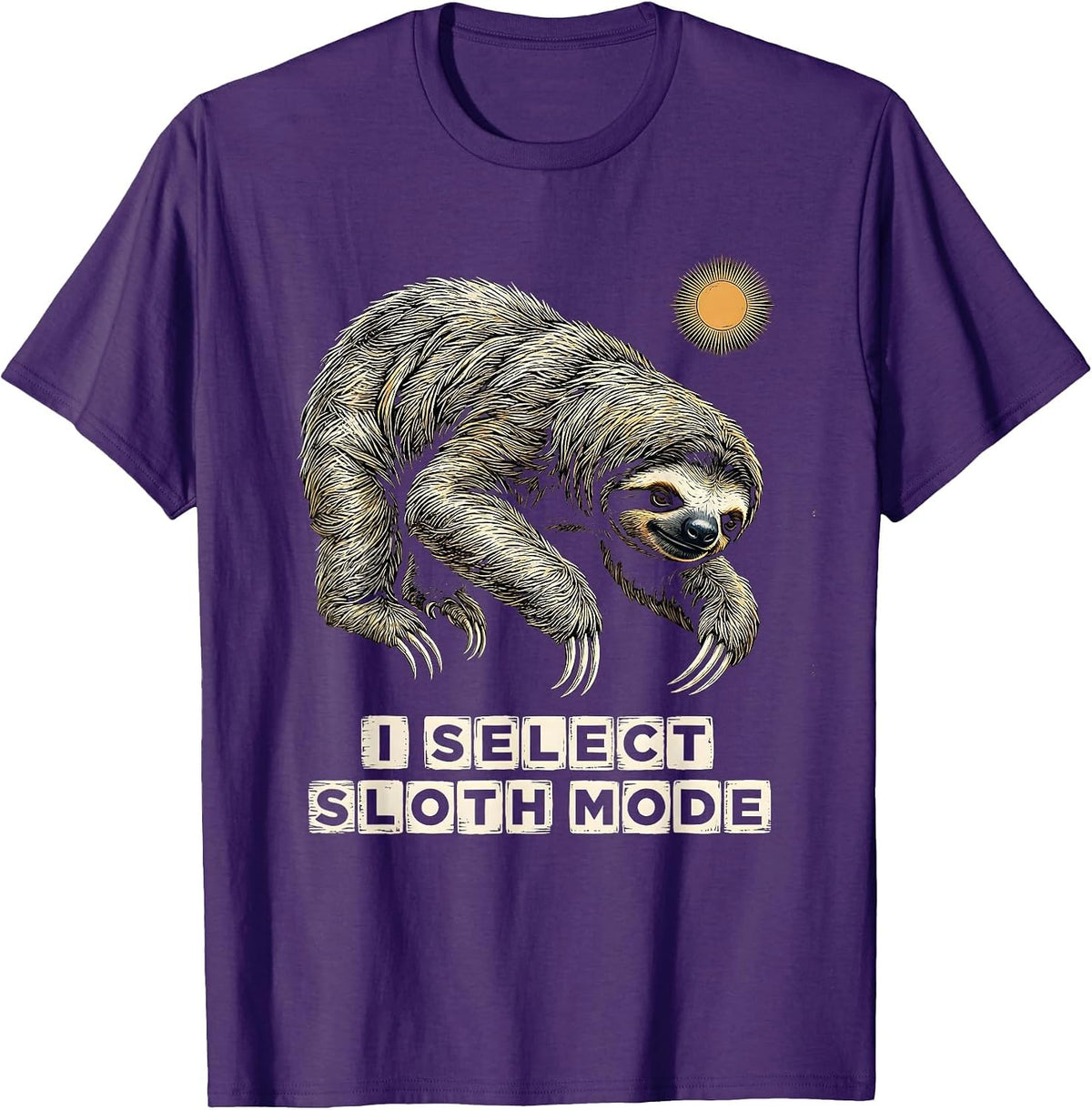 Men's I Select Sloth Mode Funny Sloth Lover Gift Novelty Humor T-Shirt - Purple