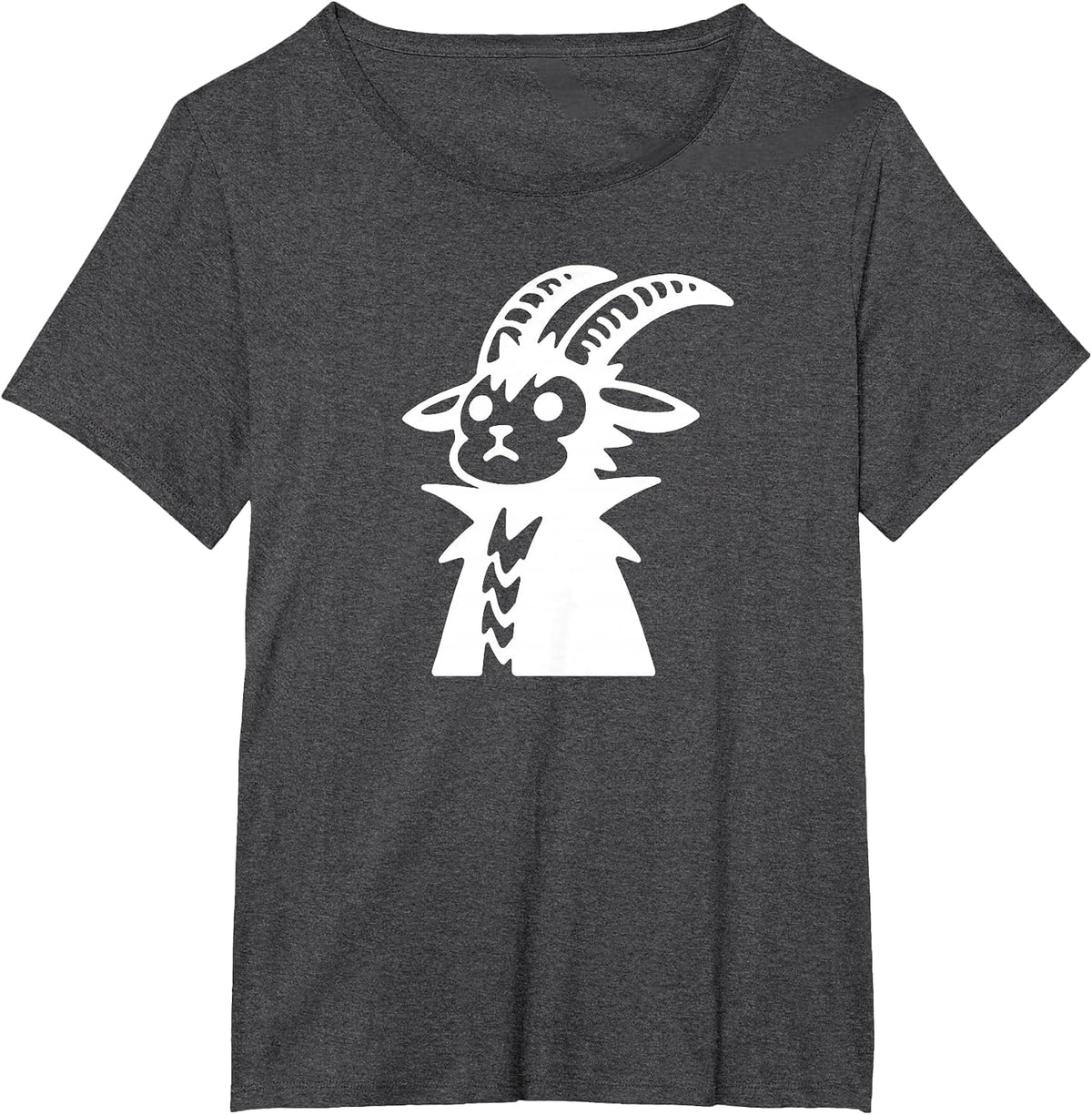 Punk Mountain Goat Cute Funny Silhouette Doodle T-Shirt - Dark Heather Grey