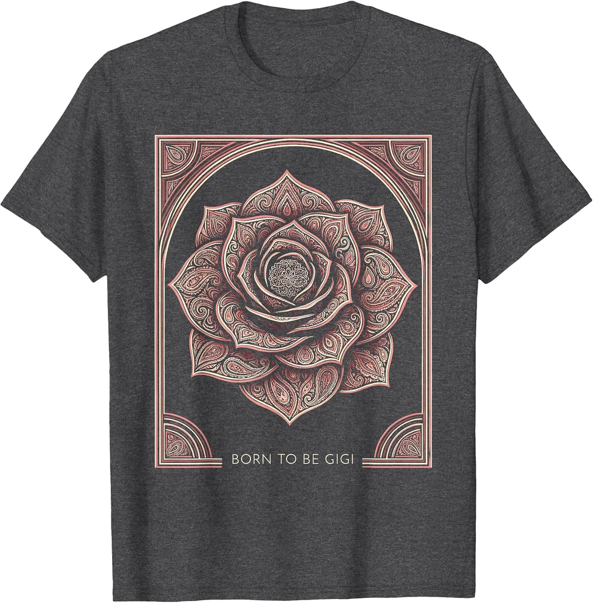 Men's Born to be Gigi Grandma Pride Design T-Shirt - Dark Heather Grey