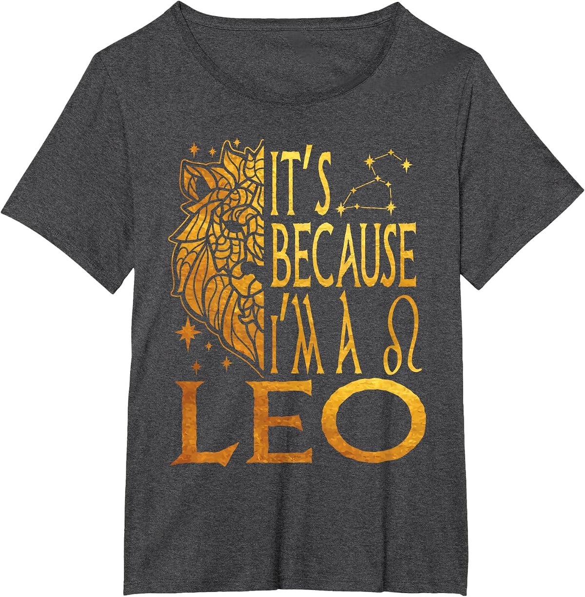 in Leo Zodiac Sign Symbol Lion July August Birthday T-Shirt - Dark Heather Grey
