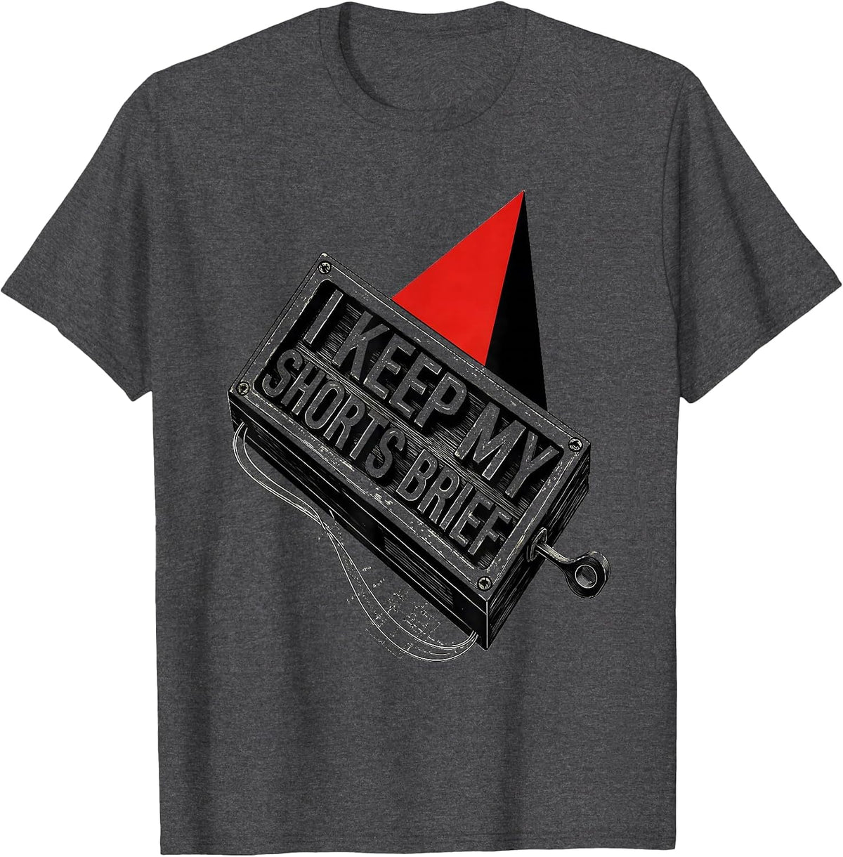 Men's I Keep My Shorts Brief Funny Electrician Skeleton Trade T-Shirt - Dark Heather Grey