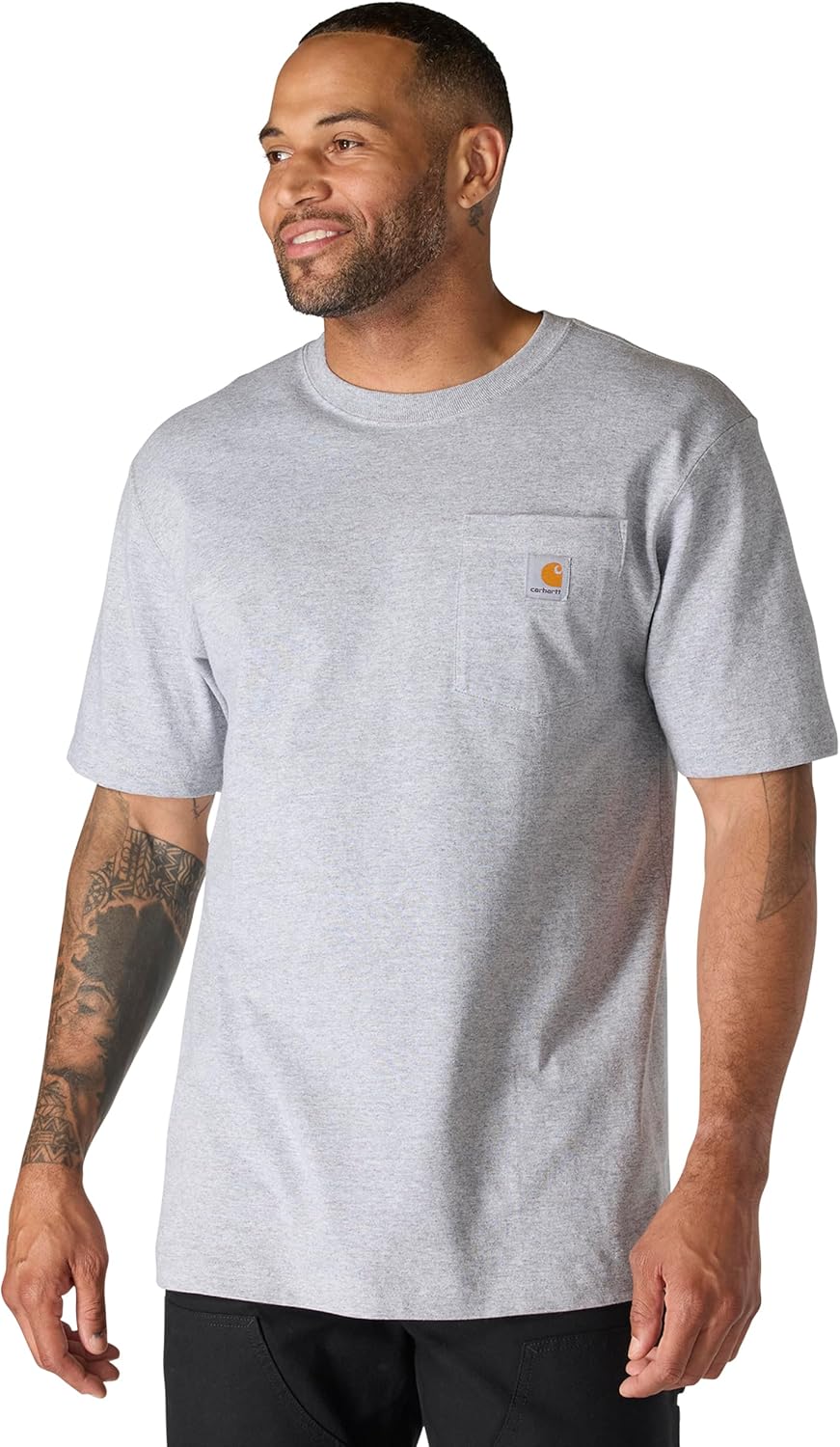 Carhartt Men's Iconic K87 Pocket T-Shirt - Heather Grey