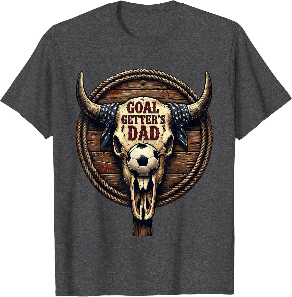 Men's Goal Getter's Dad Soccer Pride Design T-Shirt - Dark Heather Grey