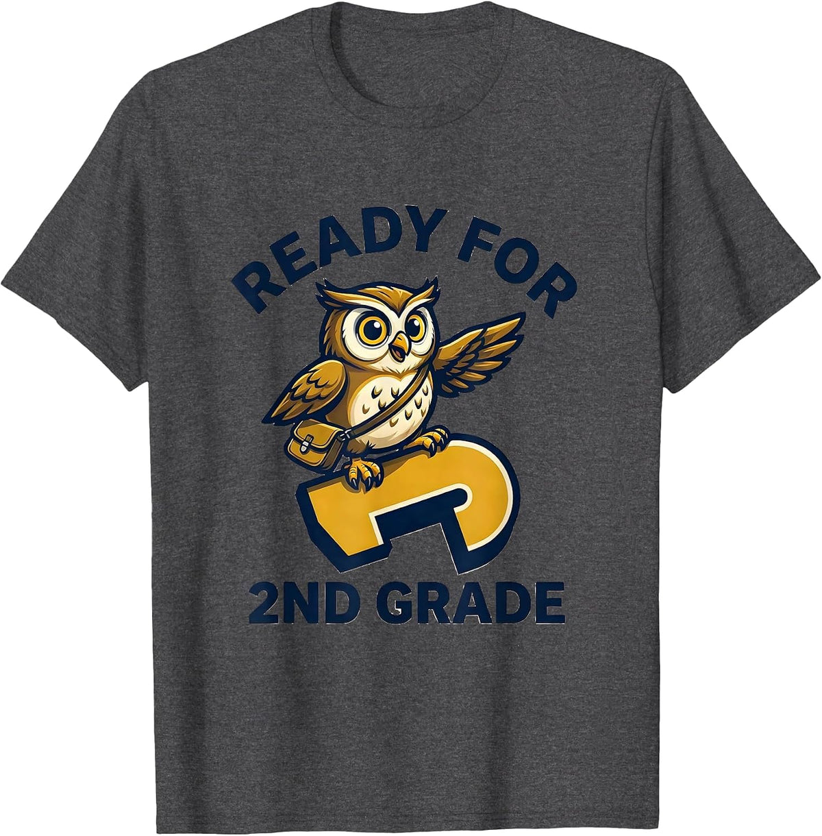 Ready For 2nd Grade Funny Kids Back To School First Day T-Shirt - Dark Heather Grey