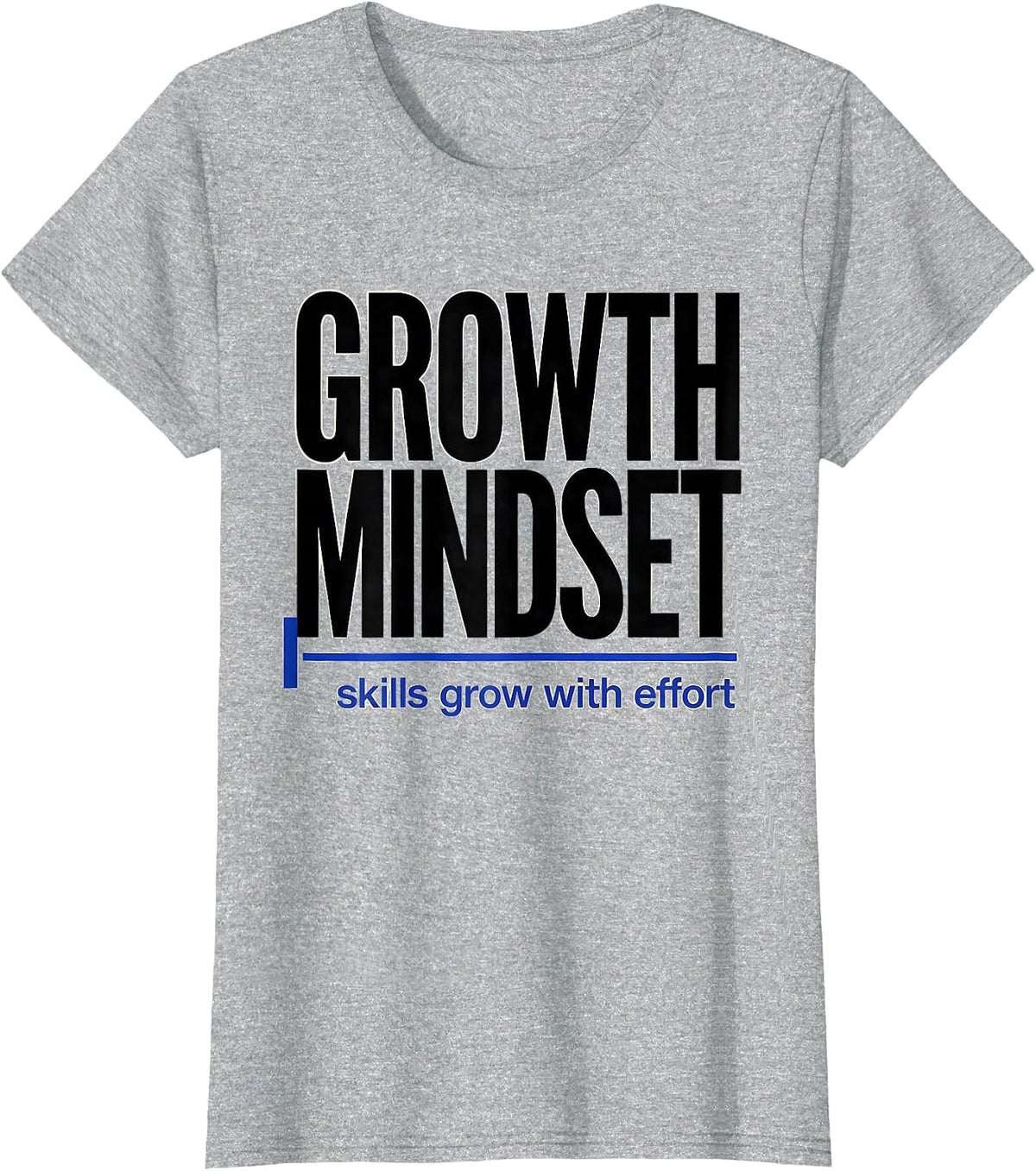 Women's Growth Mindset Skills Grow With Effort Teacher T-Shirt - Heather Grey