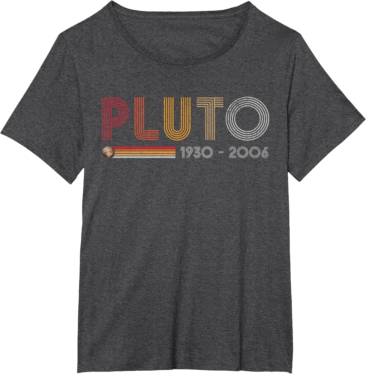 Pluto Never Forget Science and Astronomy Retro Style Nerd T-Shirt - Dark Heather Grey