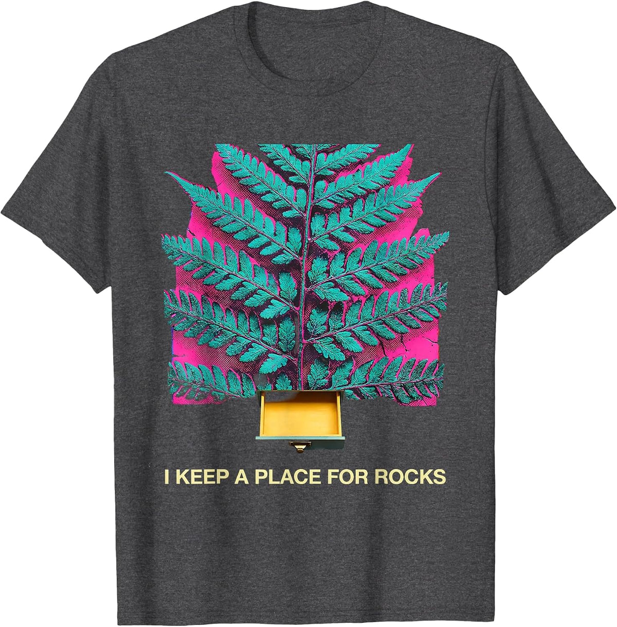 Men's I Keep A Place For Rocks Funny Rock Collector Geology Humor T-Shirt - Dark Heather Grey