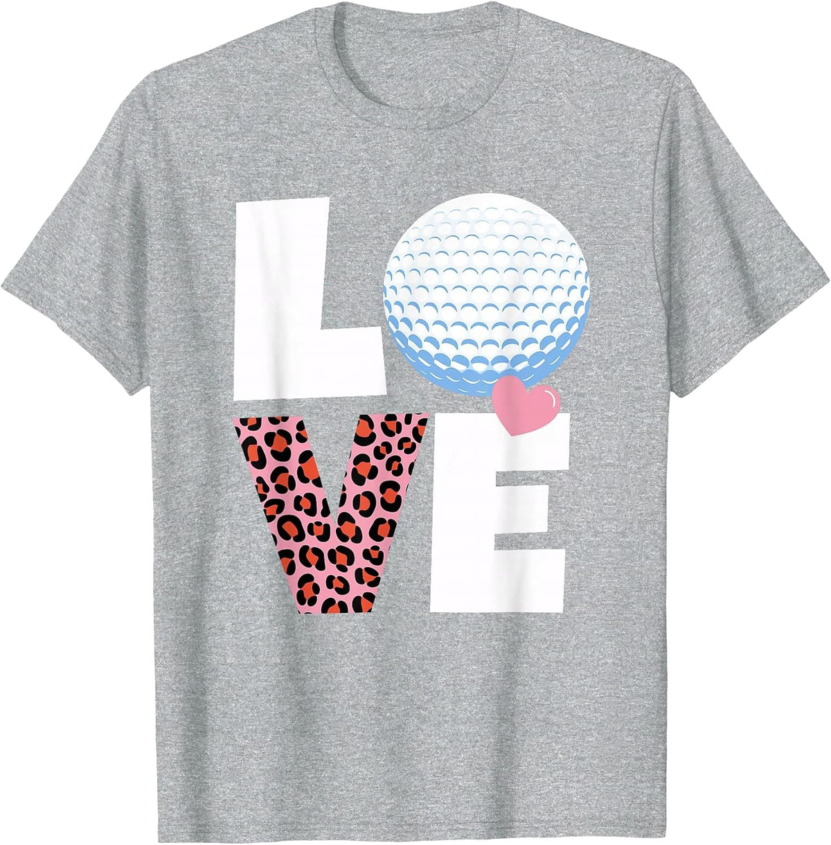 I Heart Golf Womens or Girls Golf T-Shirt - Heather Grey