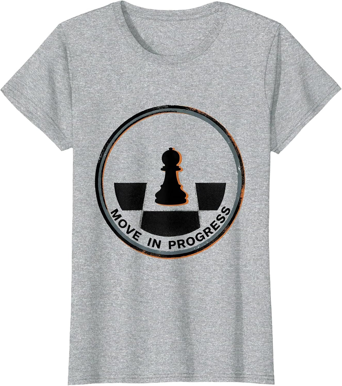 Move In Progress Funny Chess Player Gift Chess Lover Humor T-Shirt - Heather Grey