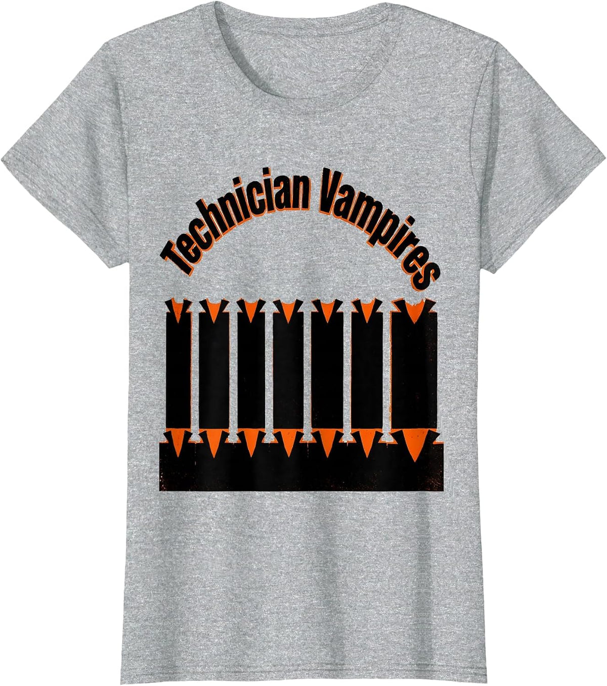 Women's Technician Vampires Brutalist Graphic Pharmacy Tech T-Shirt - Heather Grey