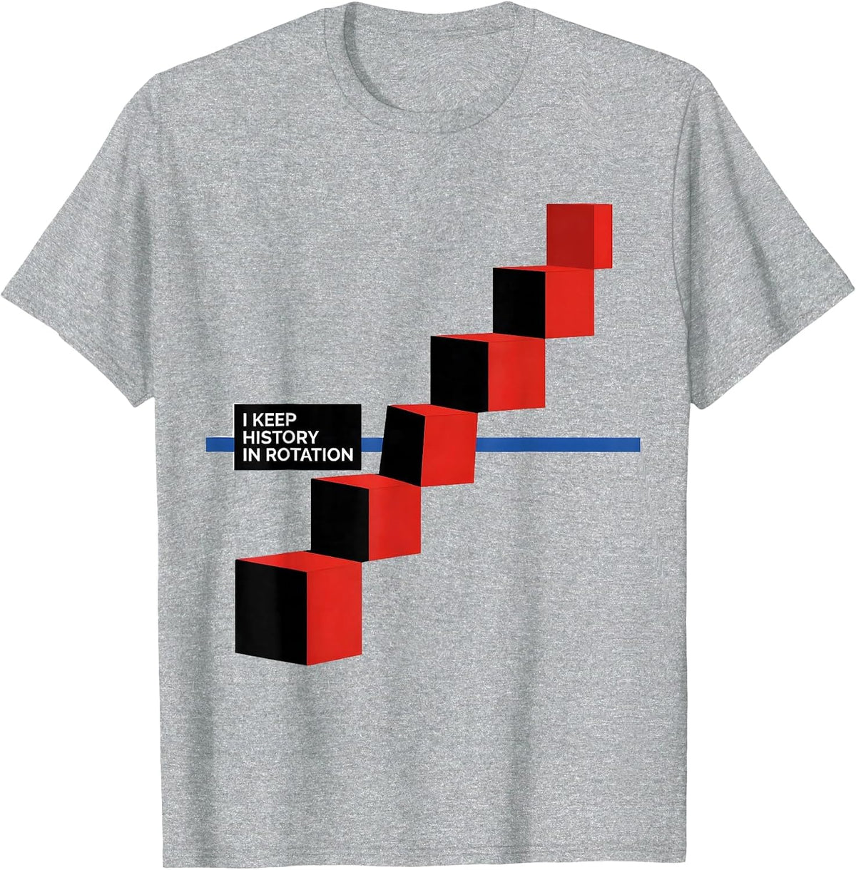 Men's I Keep History In Rotation Bauhaus Modernist History Teacher T-Shirt - Heather Grey