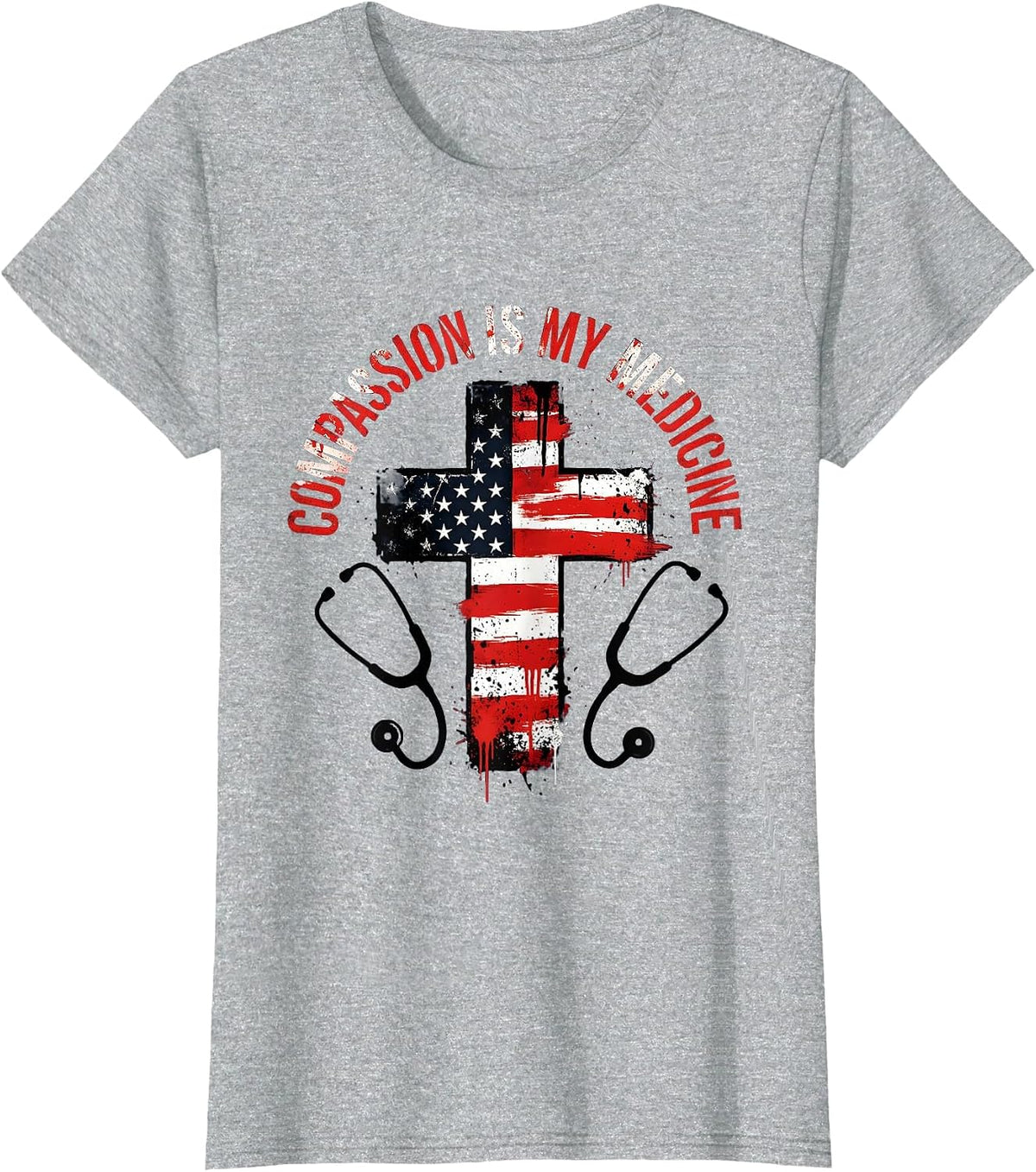 Compassion Is My Medicine Oncology Nurse Design T-Shirt - Heather Grey