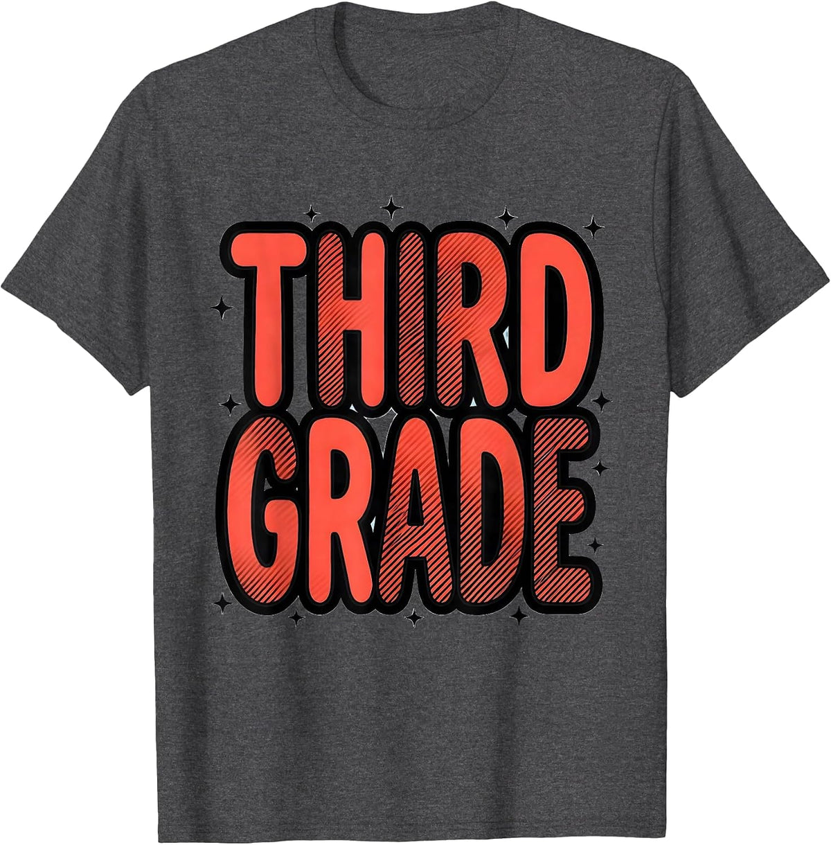 Third Grade Playful Back To School Teacher Student First Day T-Shirt - Dark Heather Grey