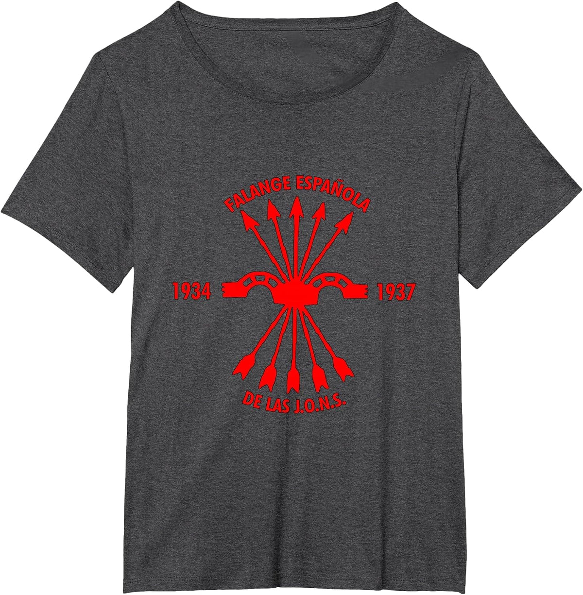 Falange Española/Spanish Falanx, Front-Side Design T-Shirt - Dark Heather Grey