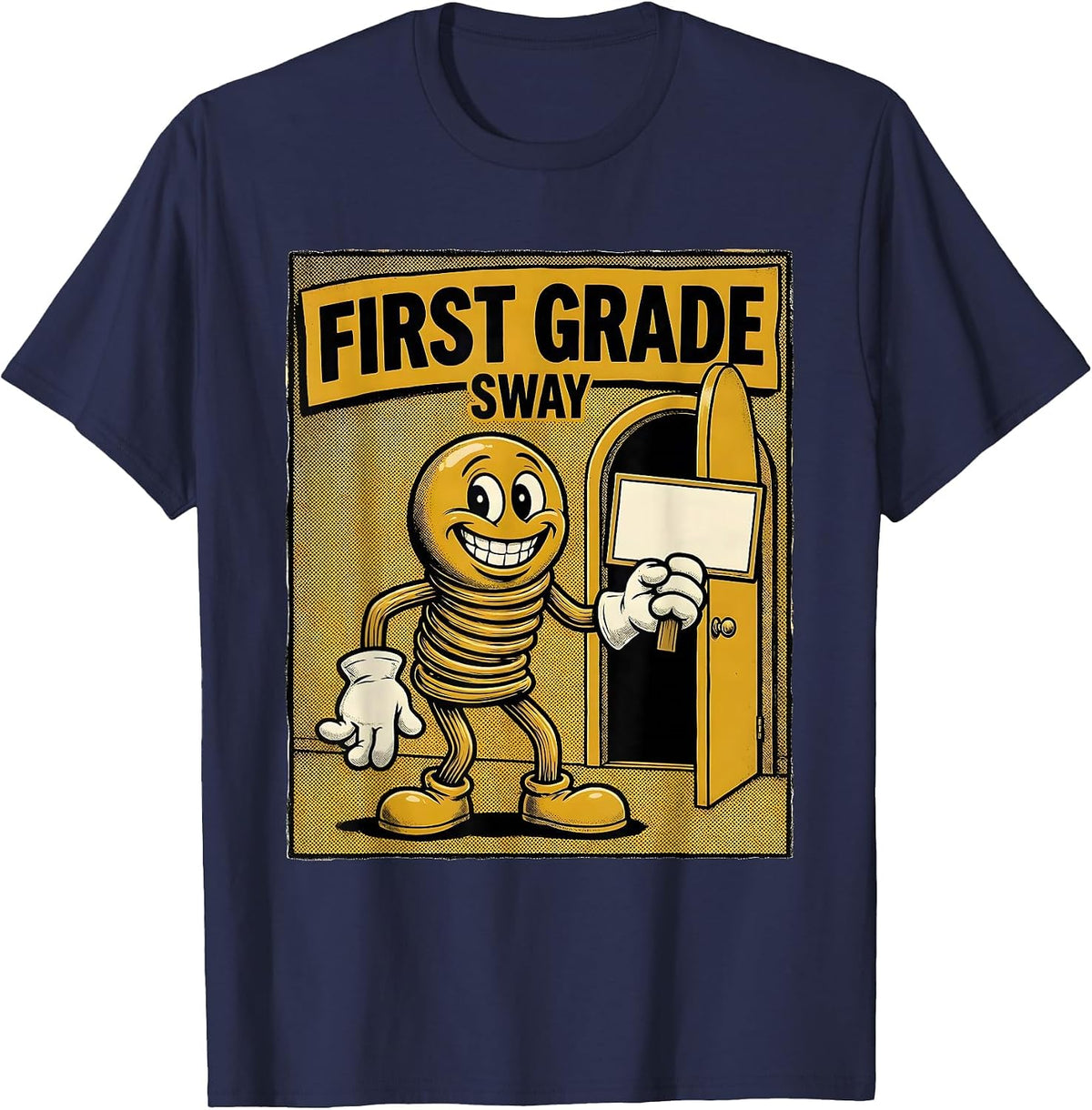 First Grade Sway Retro First Grade Vibes Back To School 1st T-Shirt - Navy Blue