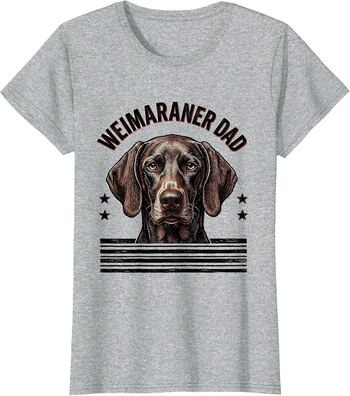 Weimaraner Dad Patriotic Dog Breed Pride 4th of July T-Shirt - Heather Grey