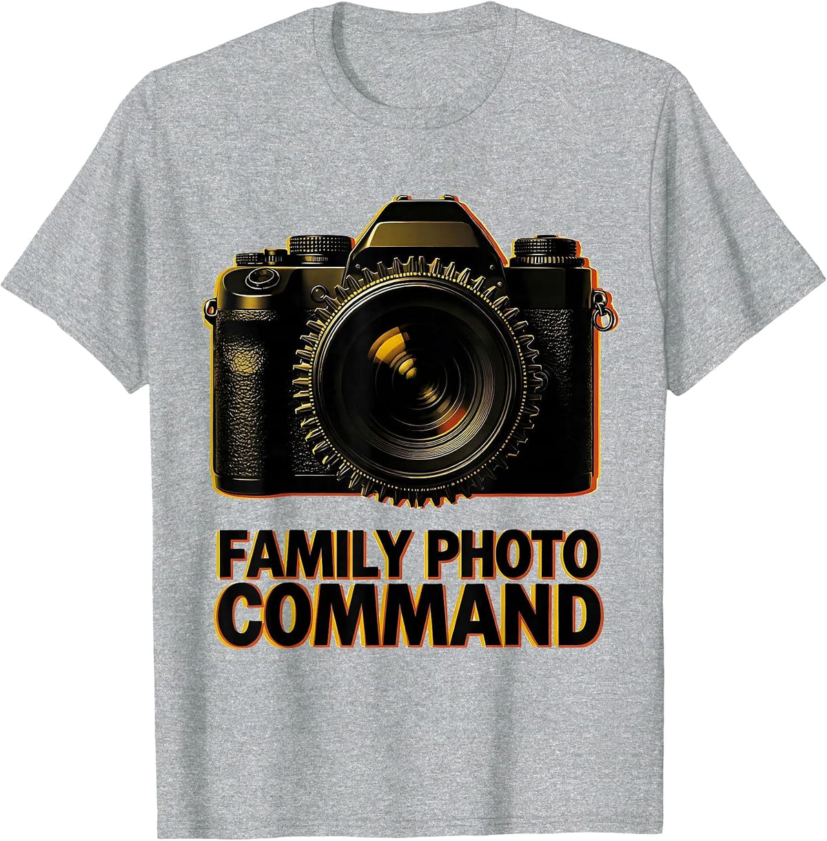 Men's Family Photo Command Funny Photography Hobbyist Camera Lover T-Shirt - Heather Grey