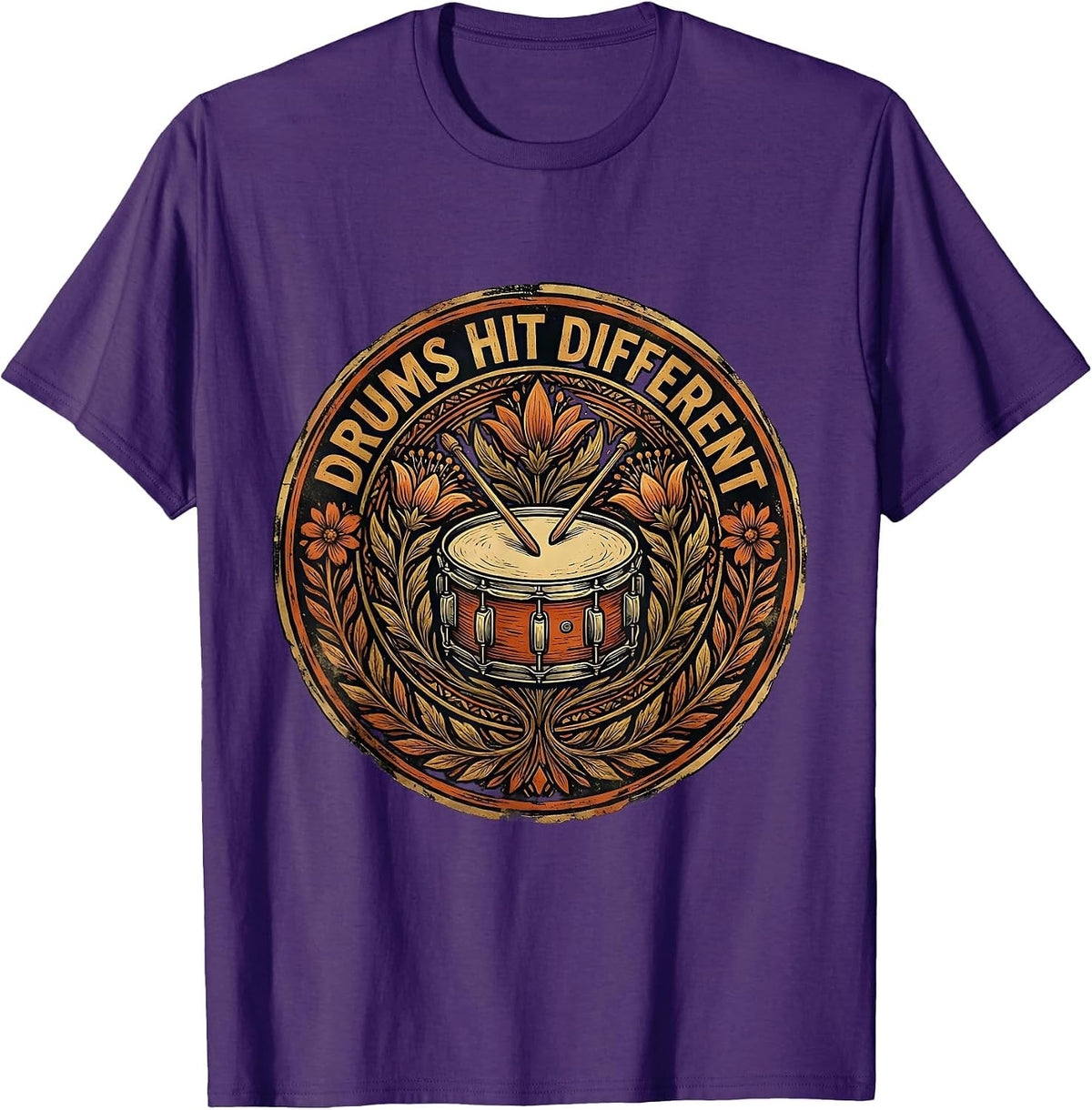 Drums Hit Different Drummer Music Design T-Shirt - Purple