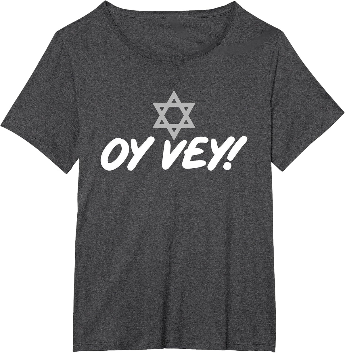 Oy Vey Funny Jewish T-Shirt with Star of David T-Shirt - Dark Heather Grey