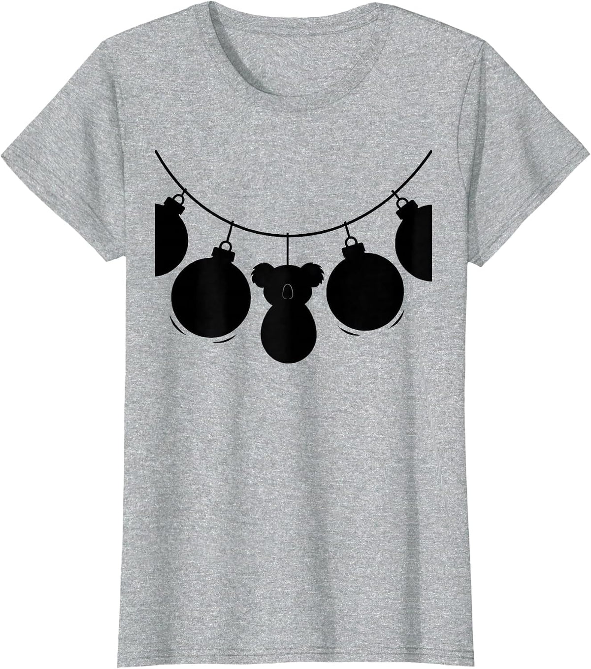 Koala Ornament Silhouette Cute Holiday Novelty T-Shirt - Heather Grey