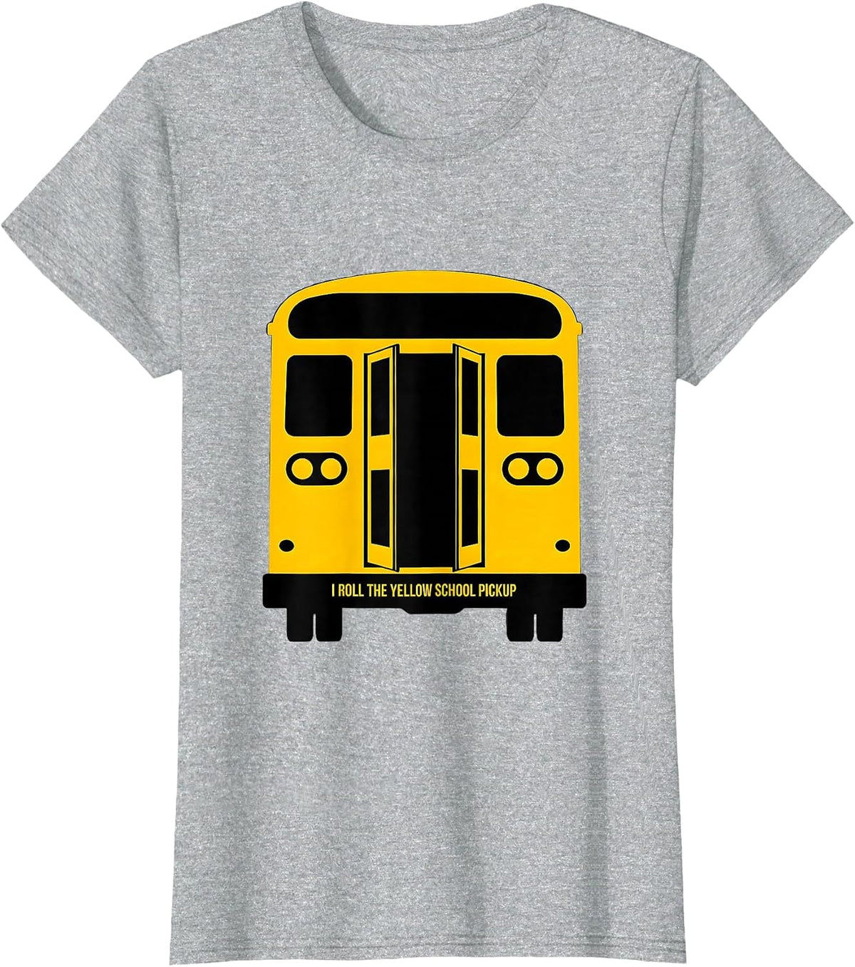 I Roll The Yellow School Pickup Funny School Bus Driver Gift T-Shirt - Heather Grey
