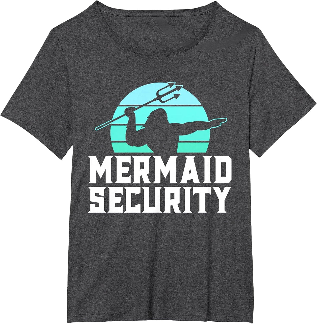 Mermaid Security Shirt Men's Boys Swimmer Dad Merdad Trident T-Shirt - Dark Heather Grey