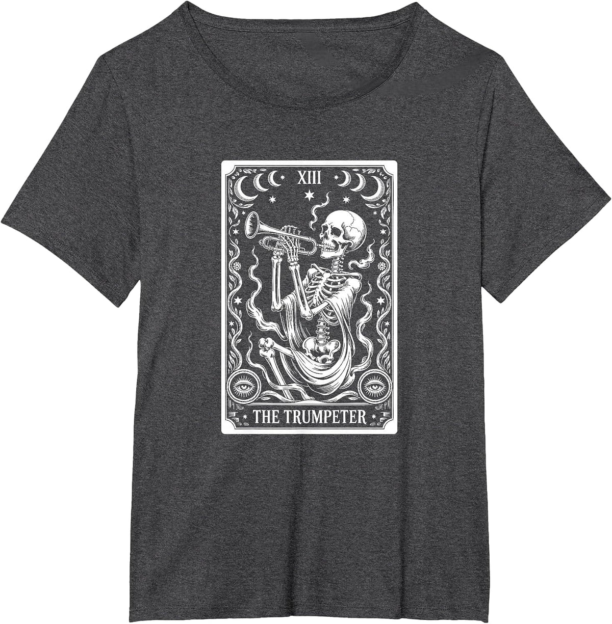 The Trumpeter Tarot Card, Trumpet Player T-Shirt - Dark Heather Grey