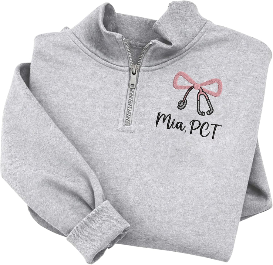 ChilleverPersonalized Embroidered Nurse Sweatshirt for Women, Custom Name & Specialties (PCT, RN, CNA, L&D), Nurse Gifts -