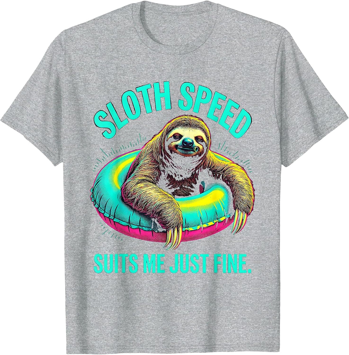 Men's Sloth Speed Suits Me Just Fine Funny Sloth Lover Humor T-Shirt - Heather Grey