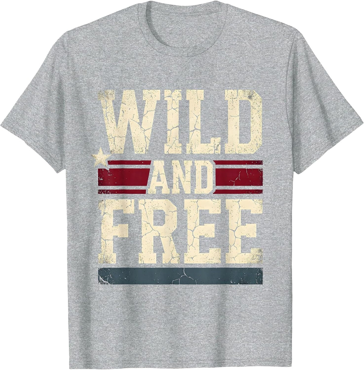 Men's Wild and Free Camping Nature Outdoor Design T-Shirt - Heather Grey