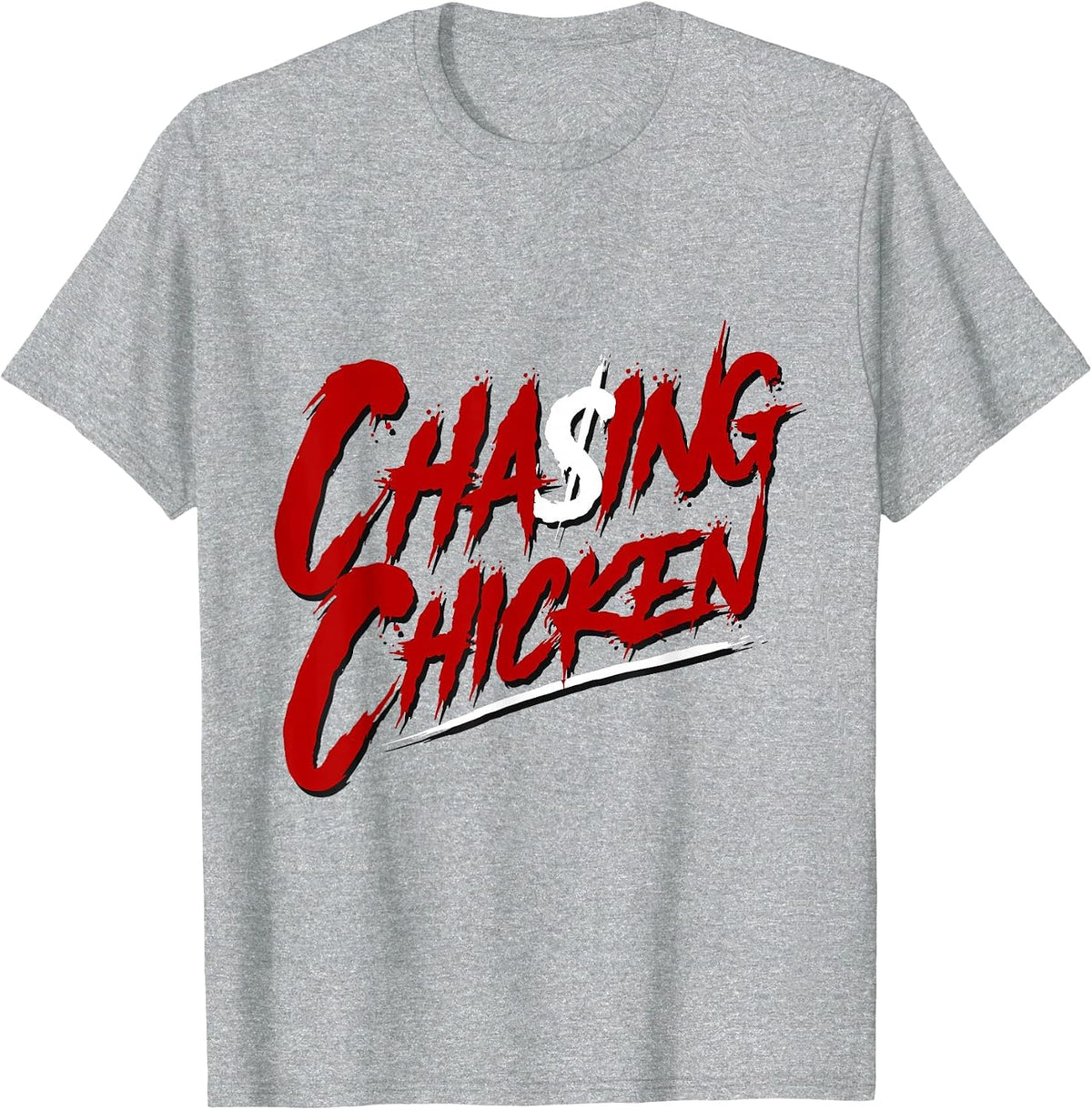 Chasing Chicken, Rap Shirts, Get Money Chasing Chicken Retro T-Shirt - Heather Grey
