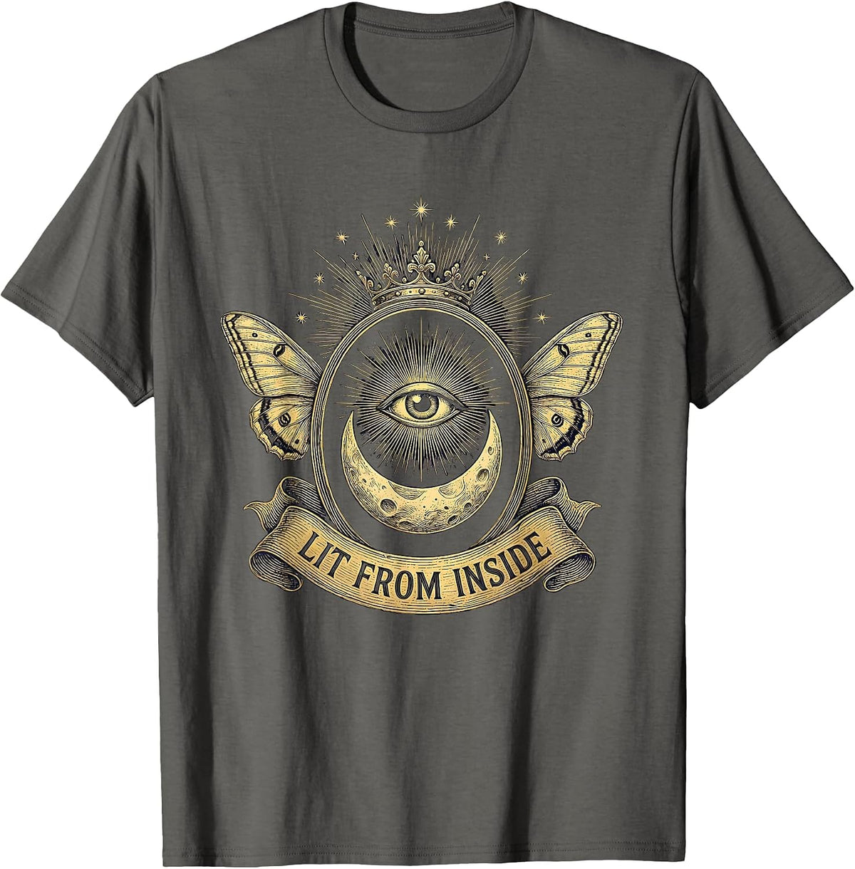 Lit From Inside K-Beauty Glass Skin Design T-Shirt - Asphalt Grey