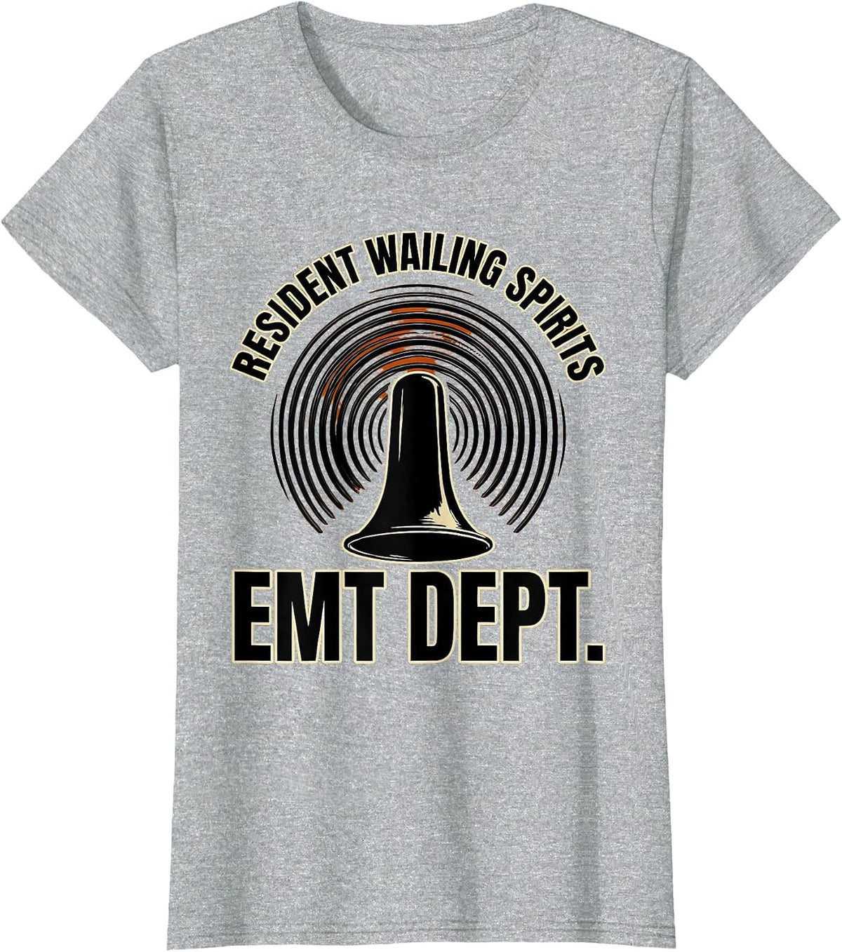 Resident Wailing Spirits EMT Dept Halloween Medical Crew T-Shirt - Heather Grey