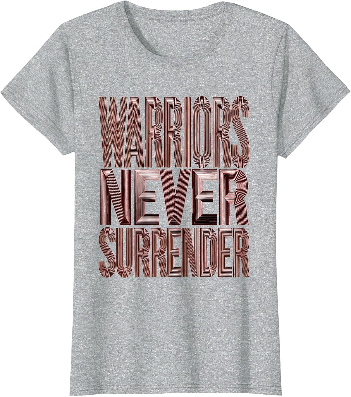 Women's Warriors Never Surrender Crusader Design T-Shirt - Heather Grey