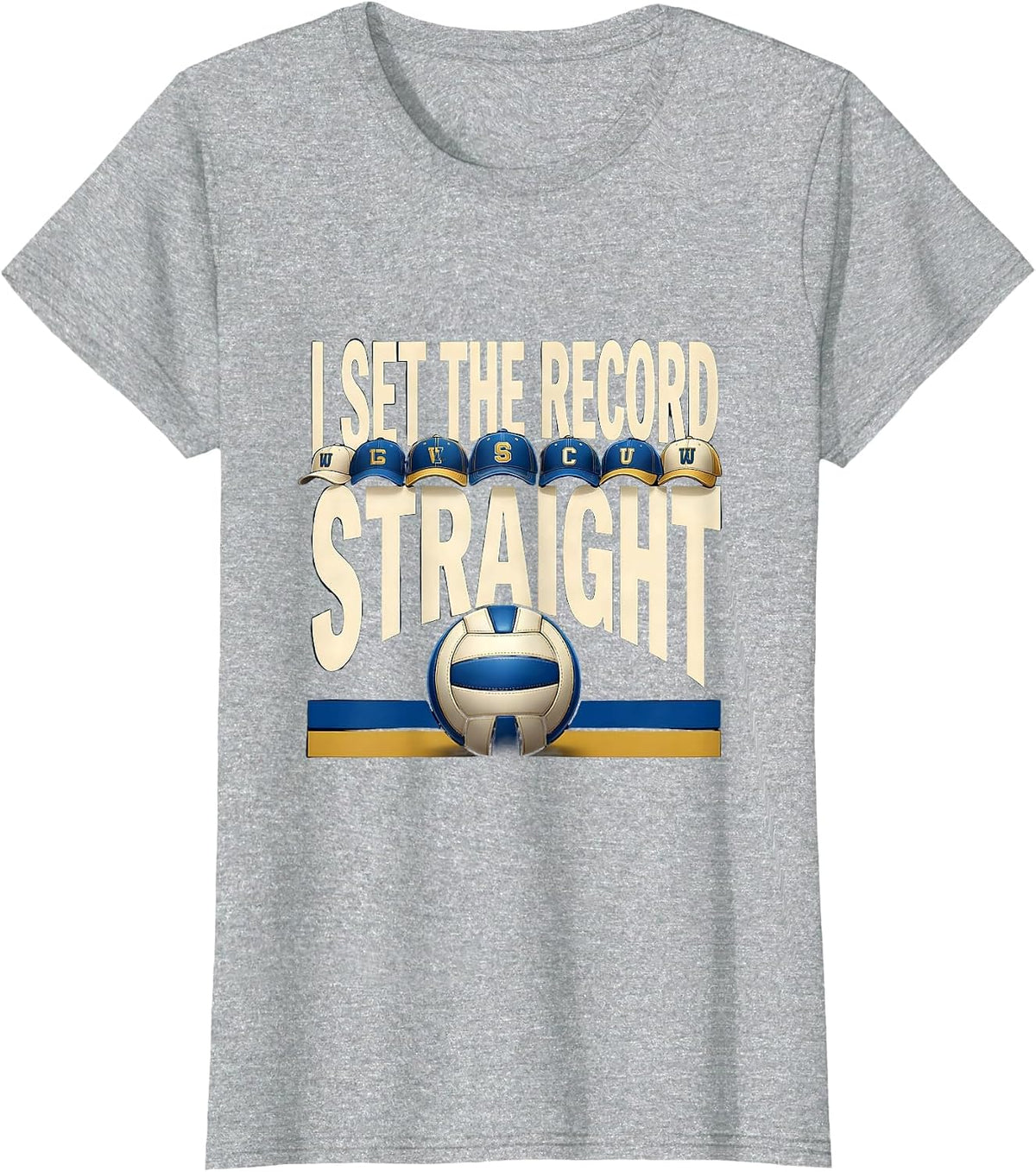 I Set The Record Straight Funny Volleyball Player Teen Girls T-Shirt - Heather Grey