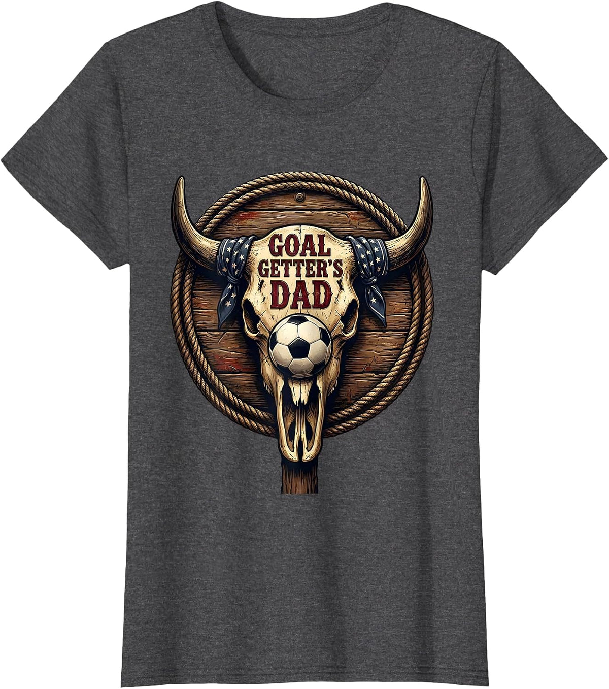 Women's Goal Getter's Dad Soccer Pride Design T-Shirt - Dark Heather Grey