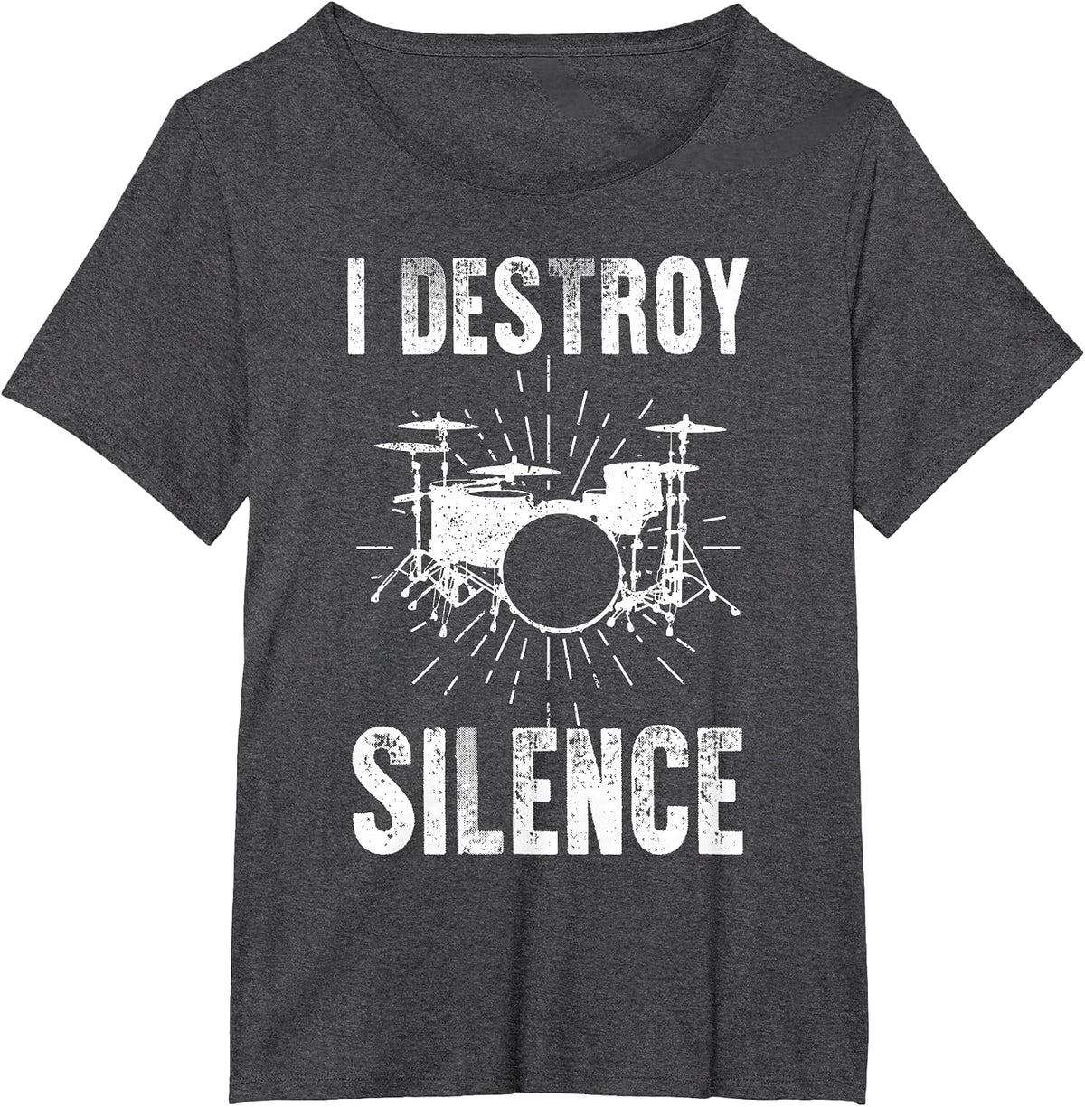 Funny Drummer Art for Men Women Drumming Musician Drum Set T-Shirt - Dark Heather Grey