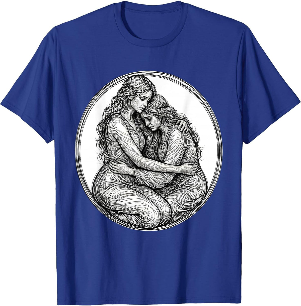 Be Kind Comforting Compassion Illustration T-Shirt - Royal Blue