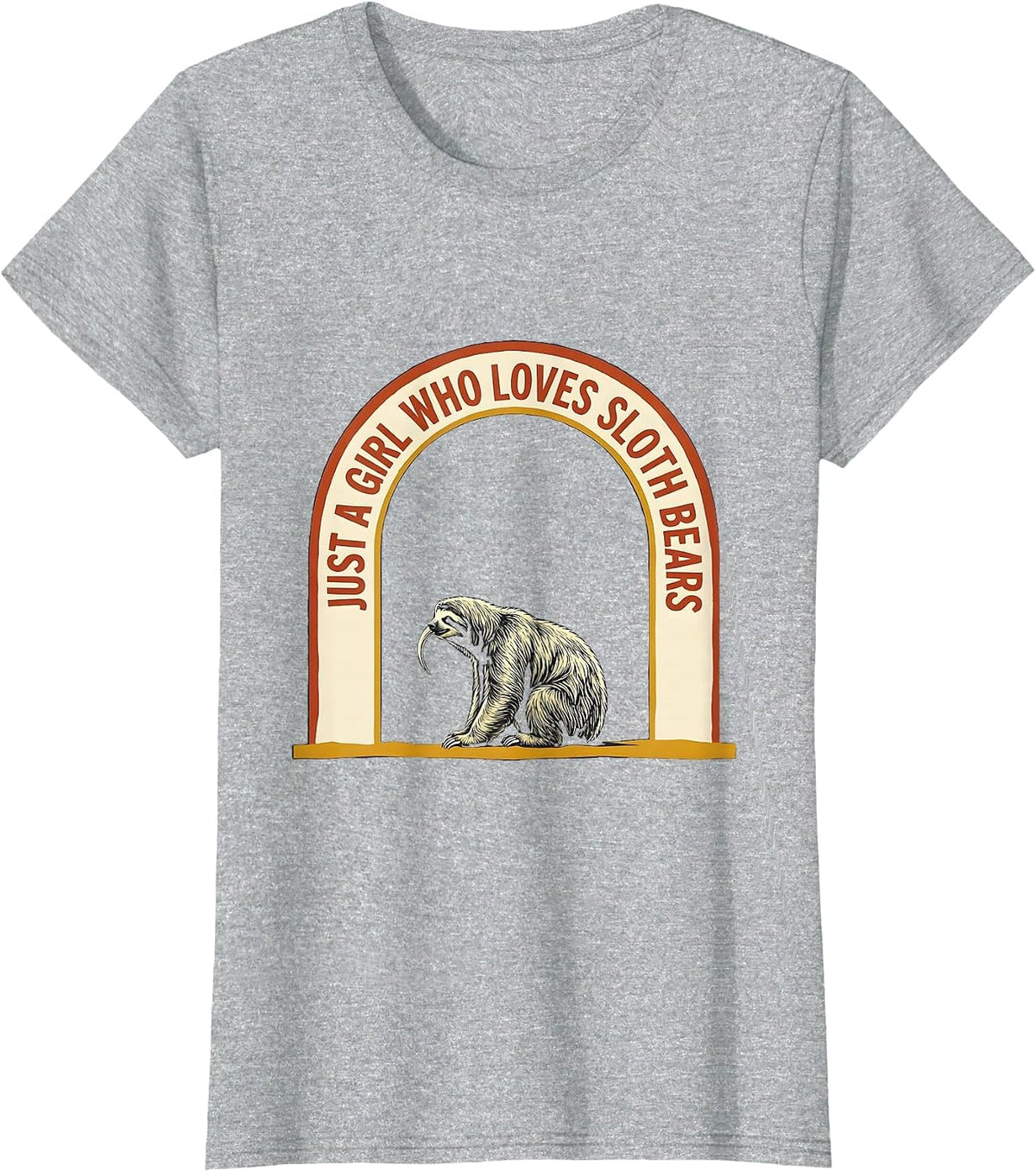 Just A Girl Who Loves Sloth Bears Cute Bear Lover Gift T-Shirt - Heather Grey