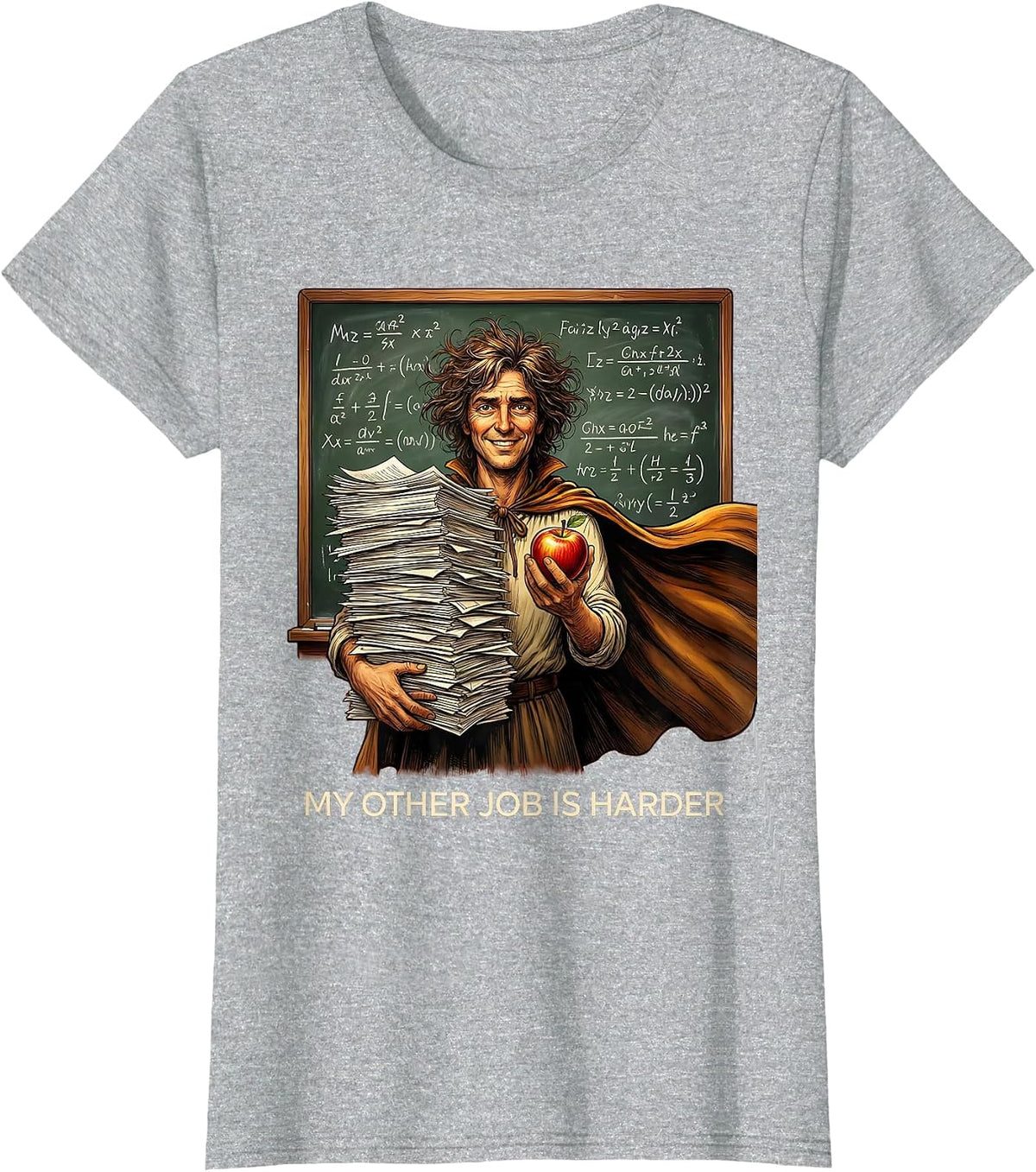 Women's My Other Job Is Harder Funny Worker Design T-Shirt - Heather Grey