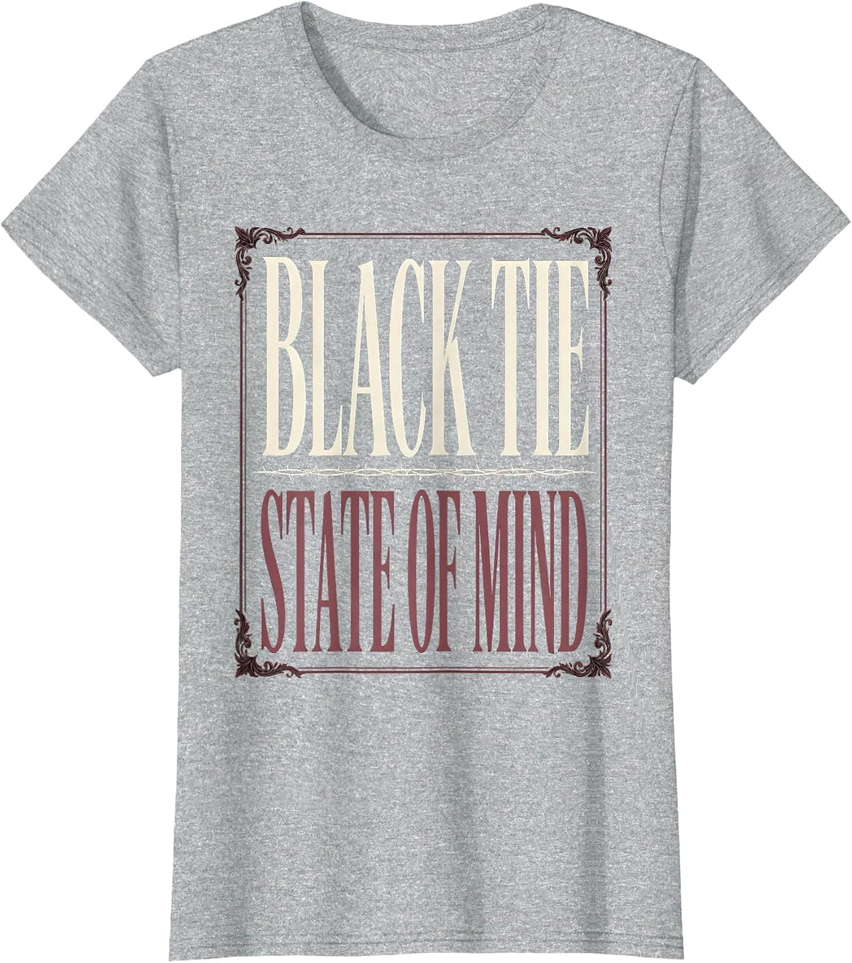 Black Tie State of Mind Tuxedo Graphic Design T-Shirt - Heather Grey