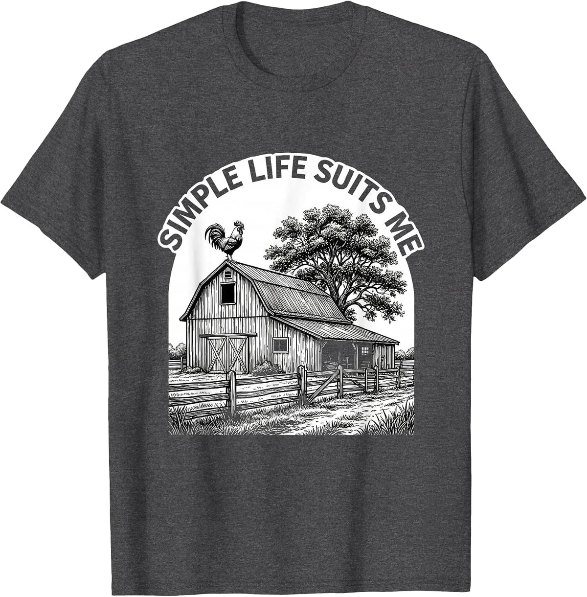Simple Life Suits Me Minimalist Lifestyle Design T-Shirt - Dark Heather Grey
