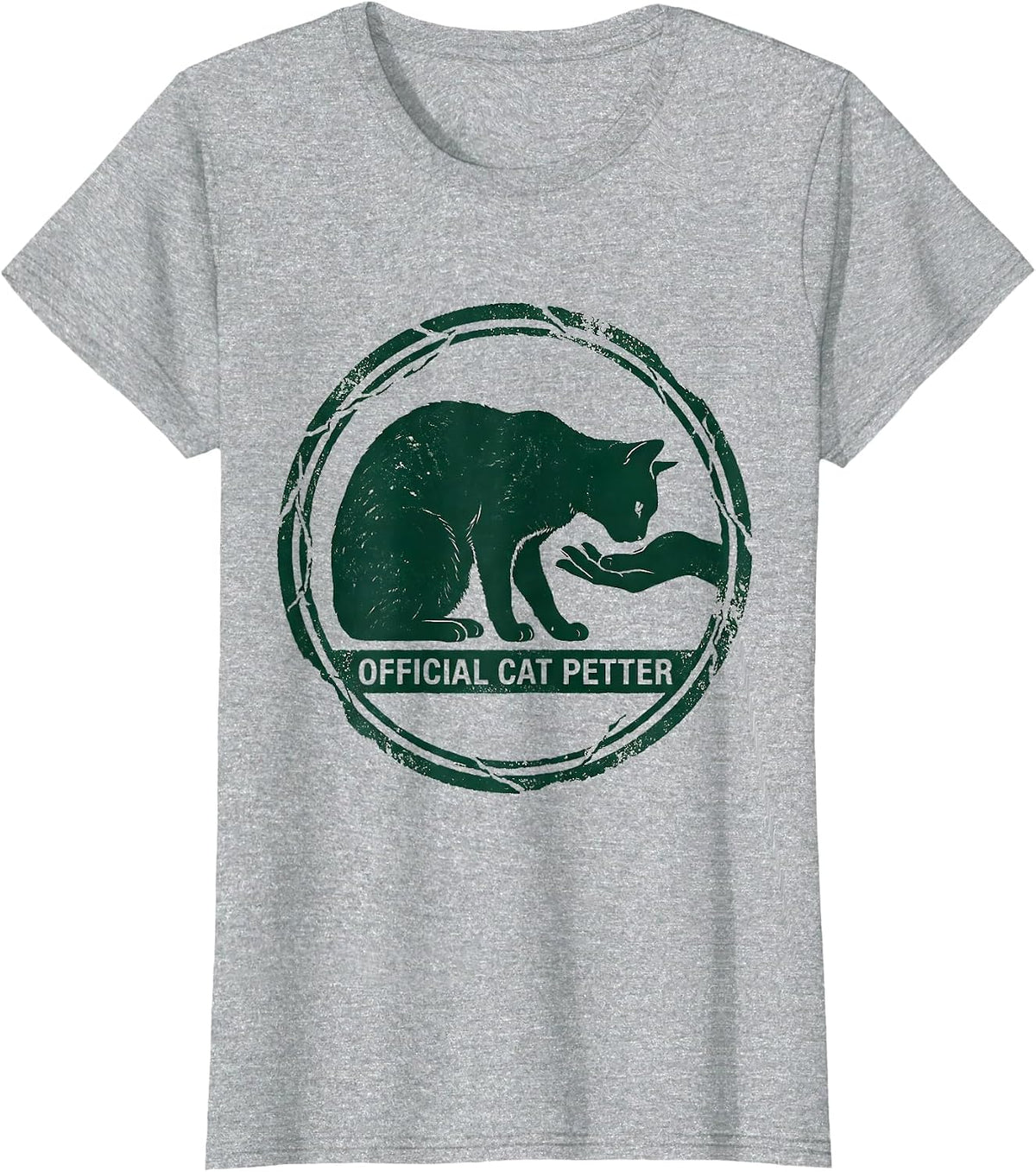 Women's Official Cat Petter Rubber Stamp Funny Cat Lover Gift T-Shirt - Heather Grey